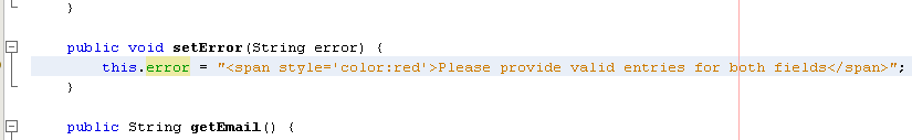 NetBeans with struts framework project - the getter and setter source code