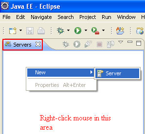 Eclipse - Invoking the Server page