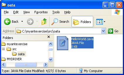 The Hello world java source code