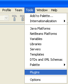 Opening the NetBeans Plugins manager