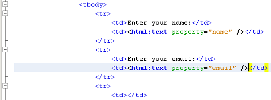 NetBeans with struts framework project - inserting the table data