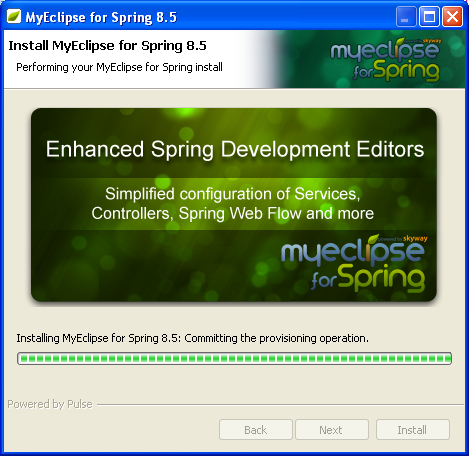Eclipse and MyEclipse IDE: committing the provisioning operation