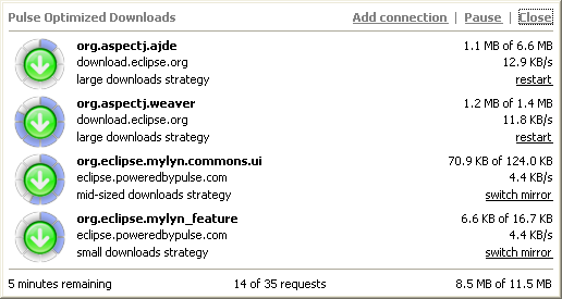 Eclipse and MyEclipse IDE: Add-on download optimization
