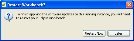 Eclipse and MyEclipse IDE: Add-on download finished that need MyEclipse restart