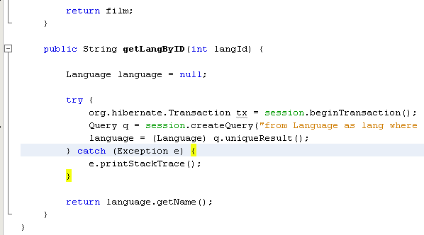 Adding method to retrieve the film language according to langId