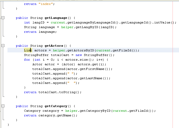 Adding methods that access the helper class to retrieve additional film details