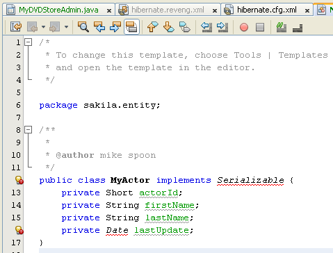 Modifying the class to implement Serializable interface