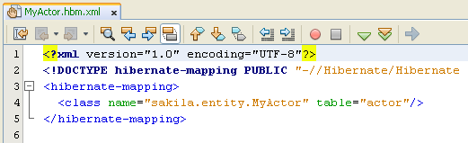The generated MyActor.hbm.xml file