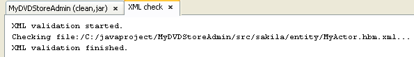 The XML validation sample output