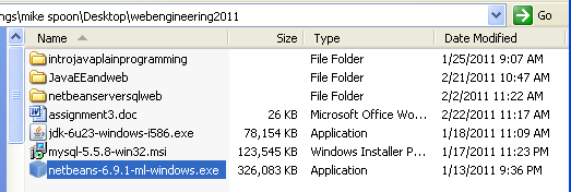 The netbeans executable file ready for installation