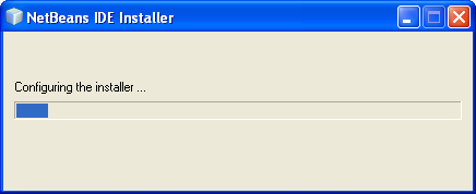 The netbeans IDE installer starts configuring