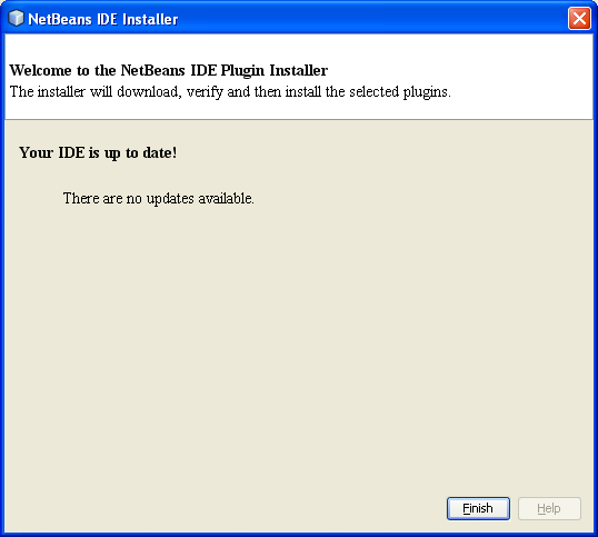NetBeans IDE Installer: NetBeans auto update was completed successfully