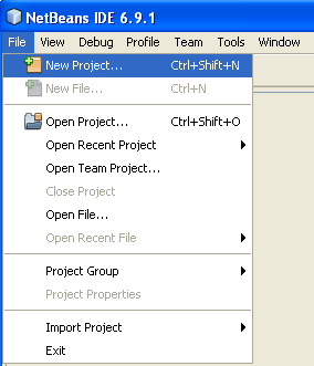 NetBeans IDE Installer: Invoking new project