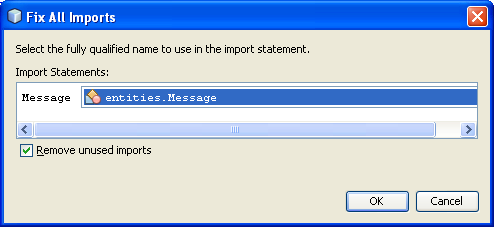 NetBeans IDE: selecting the Java web application project, fixing all the imports