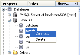 Connecting to the sample database