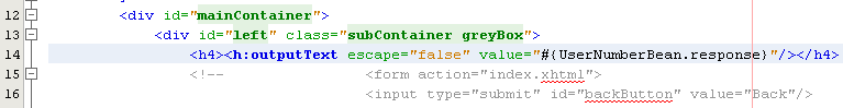 Setting the false value for escape attribute