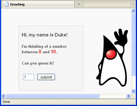Sample output seen in Internet browser which is ready for input