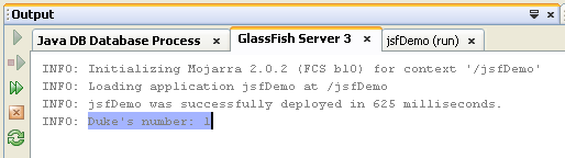 The GlassFish web server log