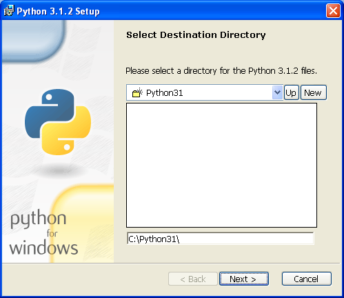 python destination installation directory