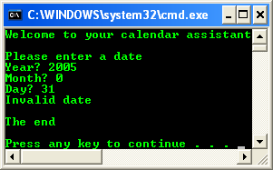 C++ .Net programming - the if-else loop console program output example