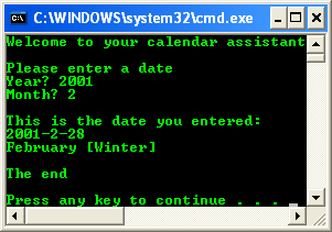C++ .Net - switch-case-break-default console application output example