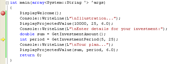 C++ .Net - more on function program debugging