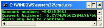 C++ .Net - console program output sample