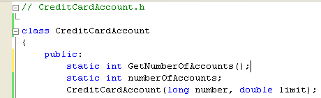 C++ .Net unmanaged class programming - declaring the GetNumberOfAccounts function