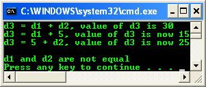 Console output program example