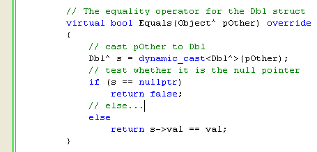 Adding a function to perform the equality