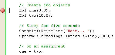 Adding a breakpoint to the line of code for debugging process