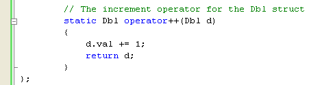 Adding the increment code - operator overloading