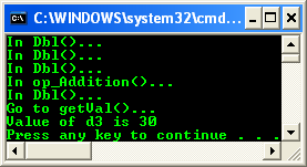 Operator overloading - Managed Extension of C++ example scale down version