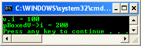 An example, an unmanaged value type (Val) is boxed and passed as a managed parameter to the Positive function