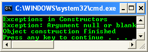 Exception handling - Console output program example for multiple catch