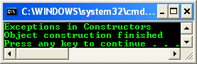 Exception handling - with non-blank string console output