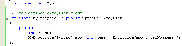 Exception handling - adding user defined exception class
