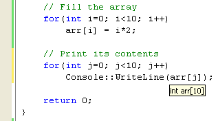 Using loop to print array's content