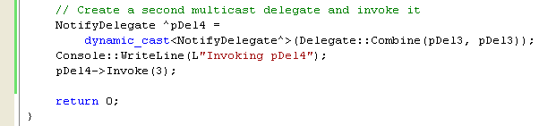 Adding codes for creating a second multicast delegate and invoke it