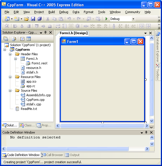Windows Form - a form designer window
