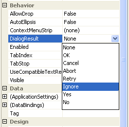 Setting the DialogResult property value