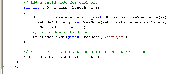 Adding a call to Fill_ListView to the end of the BeforeExpand handler function