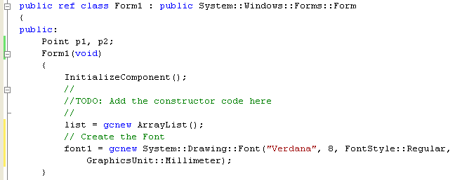 Creating a Font object in the Form1 constructor