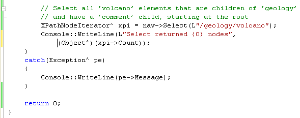 Adding code that will select all the volcano elements that are children of geology