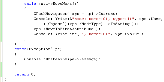Adding the code that will print details of all the elements in the node list