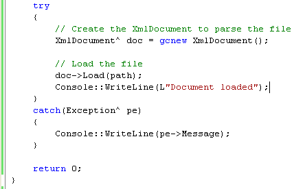 Creating an XmlDocument to parse the file and load it into a DOM tree