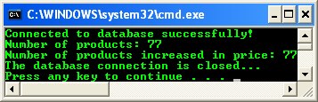 C++ .NET - displaying data query result through the console