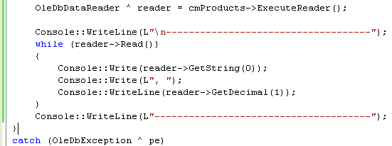 Adding code to loop through the results one row at a time
