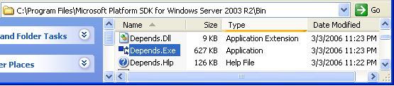Depends executable command line tools