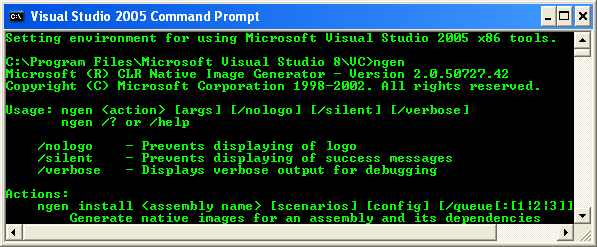 running ngen tool at command prompt